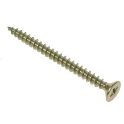 M3x12 Pozi Csk General Purpose Chippy Woodscrews - Yellow Zinc Plated (Pack of 200)