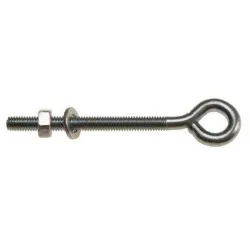 M6x150 Folded Eye Bolts Zinc Plated With Nuts & Washers (Pack of 10)