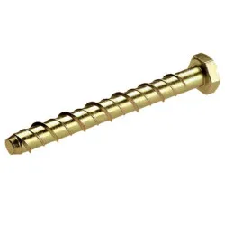 M8x60 Hexagon Head Thunderbolt - Yellow Zinc (Pack of 100)