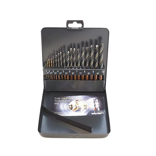 19 Piece HSS Metric Drill Bit  1 - 10mm [Metal Case]
