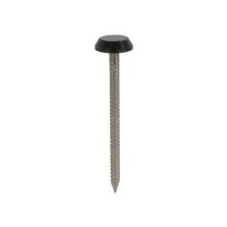50 x 3.2mm Plastic Headed Nails Stainless Steel - Black (Pack of 100) [Grade 316 A4)
