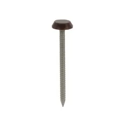 50 x 3.2mm Plastic Headed Nails Stainless Steel - Mahogany (Pack of 100) [Grade 316 A4)