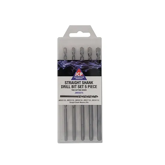5 Piece Masonry Straight Shank Drill Bit - 5, 5.5, 6, 7, 8mm