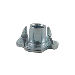 M4 x 8 Steel 4 Pronged Tee Nuts Bright Zinc Plated (Pack of 200)