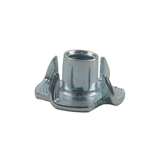 M4 x 8 Steel 4 Pronged Tee Nuts Self Colour (Pack of 200)