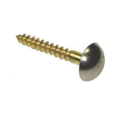 8 x 3/4 Brass Top Mirror Screws - Chrome Plated (Pack of 200)