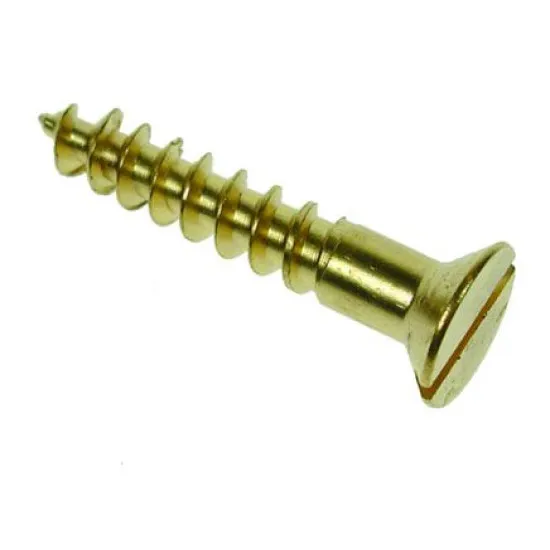 10 x 2.1/2 Slotted Csk Woodscrews - Brass (Pack of 100)