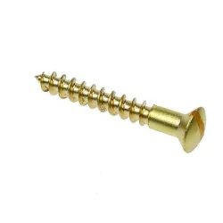 4 x 1/2 Slotted Raised Woodscrews - Brass (Pack of 200)