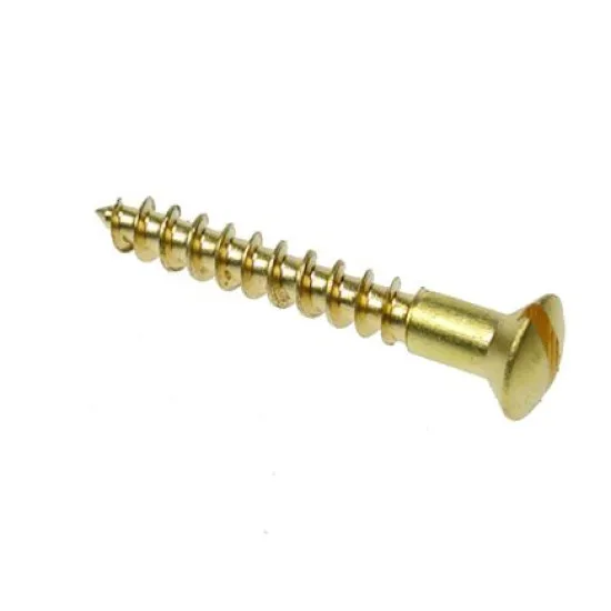4 x 1/2 Slotted Raised Woodscrews - Brass (Pack of 200) 4 x 1/2 Slotted Raised Woodscrews - Brass (Pack of 200)