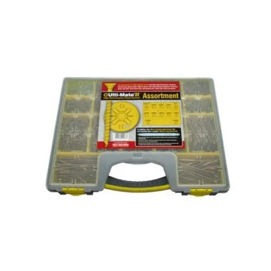 Ulti-mate PoziSquare Double Csk Woodscrews Site Case - Zinc Yellow (Pack of 1,600)