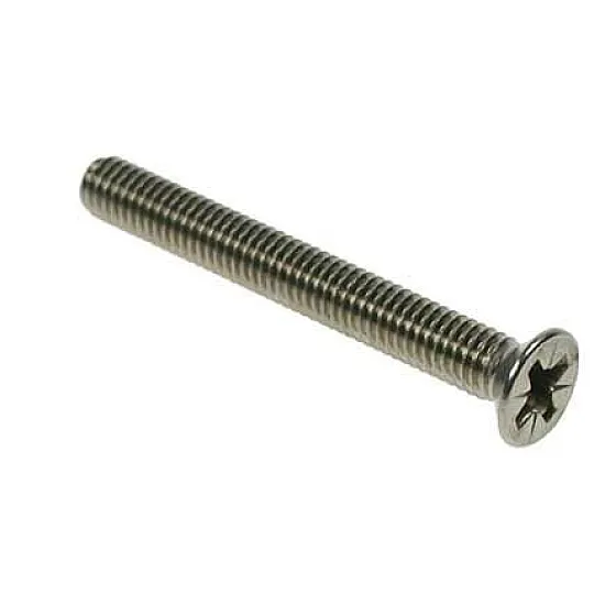 M6x50 Countersunk Pozi Machine Screws Stainless Steel (Pack of 100) [DIN 963 Grade 316 A4]