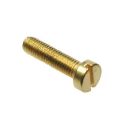 M6x50 Cheese Head Slotted Machine Screws Brass (Pack of 100)