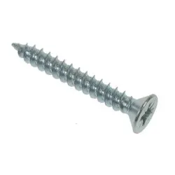 10 x 3 Recessed Csk Twinthread Woodscrews - Zinc Plated (5x Packs of 100)