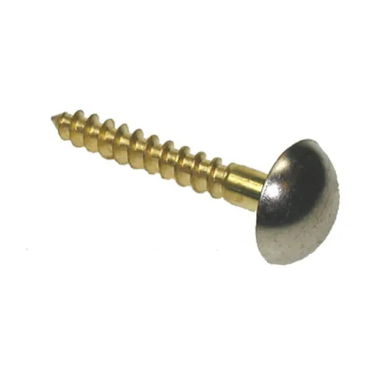 8 x 2 Brass Top Mirror Screws - Chrome Plated (Pack of 200)