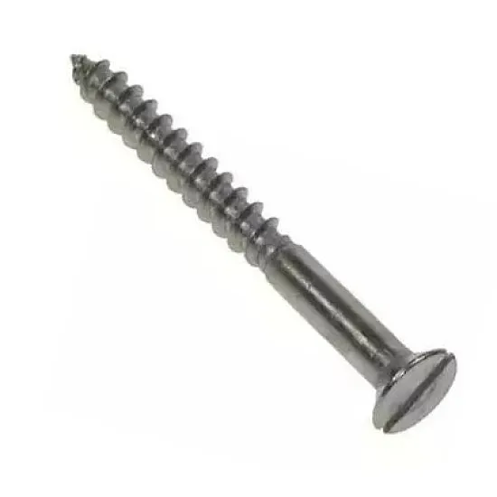 M4x40 Countersunk Slotted Woodscrews Stainless Steel (Pack of 200) [Grade 304-A2]