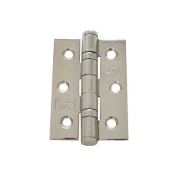 102 x 76 x 3mm Ball Bearing Hinge (Pair & Half) [Satin Stainless Steel]