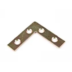 51mm Corner Plate 324 [Yellow Zinc Plated] (4x Pack of 2)