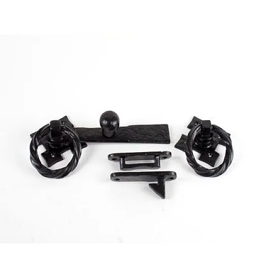 152mm Black Antique Ring Gate Latch [Epoxy Black] (Pack of 4)