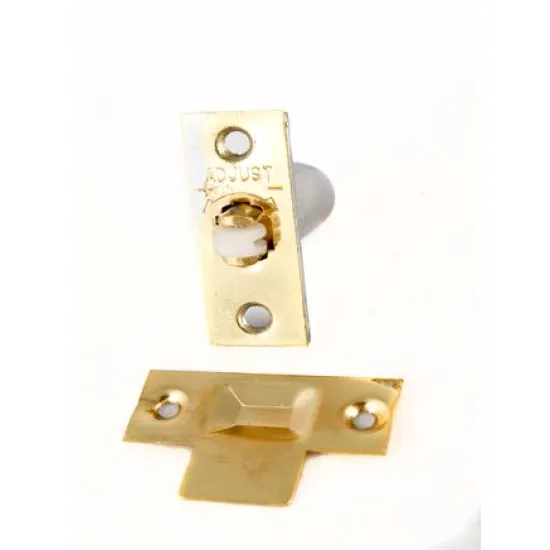 41x19mm Adjustable Mortice Roller Catch [Electro Brass] (4x Pack of 2)