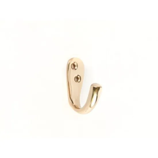51mm Victorian Single Wardrobe Hook Brass (4x Pack of 2) 51mm Victorian Single Wardrobe Hook Brass (4x Pack of 2)