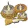 19mm Spindle Mounted Crimp End Brush - Brass Dipped Steel
