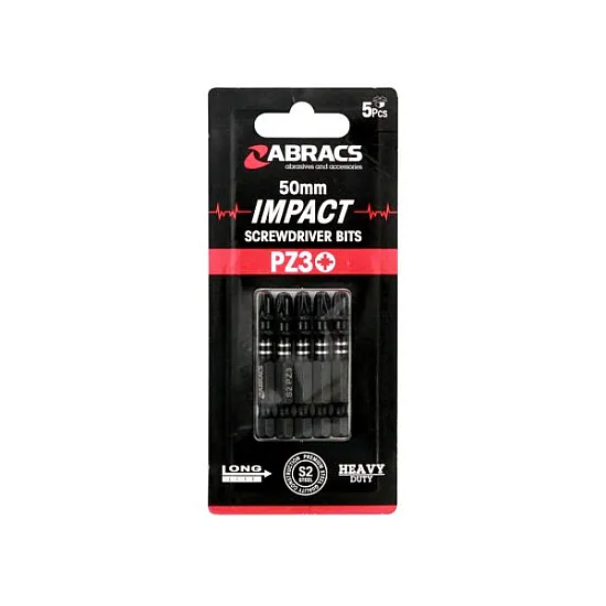 50mm PZ3 Impact Screwdriver Bits (5x Pack of 5) 50mm PZ3 Impact Screwdriver Bits (5x Pack of 5)