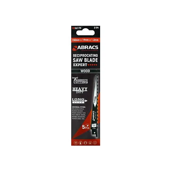 150 x 19 x 1.2mm Reciprocating Saw Blades For Wood 150 x 19 x 1.2mm Reciprocating Saw Blades For Wood