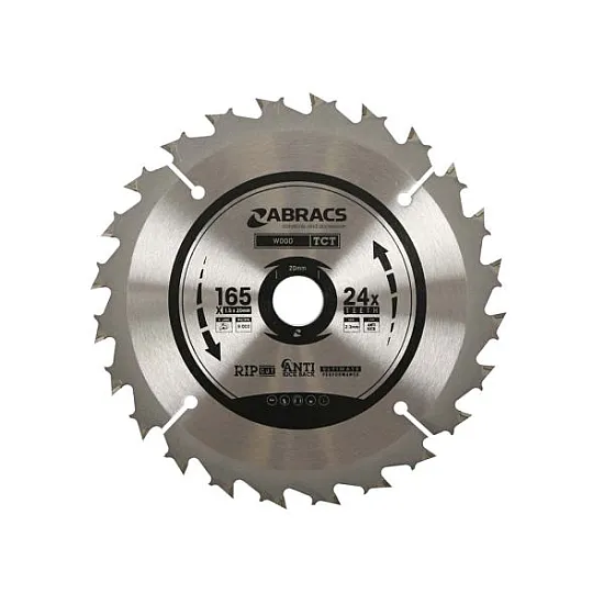 165 x 20 x 24T TCT Blade For Wood [Cordless]
