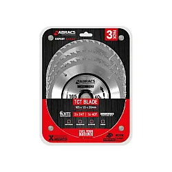165 x 20 x 24T & 1x40T TCT Blade For Wood [Pack of 3]
