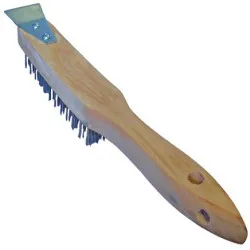 4 Row Scratch Brush With Metal Scraper (Pack of 12)