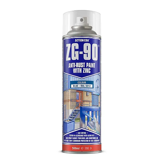 ZG90 Anti-Rust Paint With Primer Satin Blue Spray 500ml (Carton of 15) ZG90 Anti-Rust Paint With Primer Satin Blue Spray 500ml (Carton of 15)