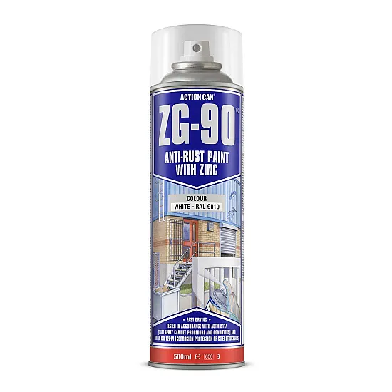 ZG90 Anti-Rust Paint With Primer Satin White Spray 500ml (Carton of 15) ZG90 Anti-Rust Paint With Primer Satin White Spray 500ml (Carton of 15)