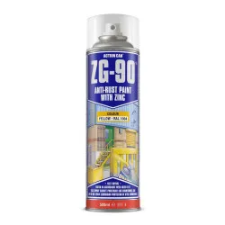 ZG90 Anti-Rust Paint With Primer Satin Yellow Spray 500ml (Carton of 15)