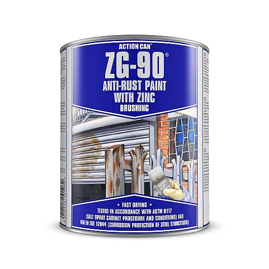 ZG90 Zinc Galvanise Brush On Paint 900ml (Pack of 4)