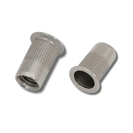 M5 x11.5 (0.5-2.0) Stainless Steel 316-A4 Countersunk Head Round Knurled Body Open Rivet Nuts (Pack of 1,000) M5 x11.5 (0.5-2.0) Stainless Steel 316-A4 Countersunk Head Round Knurled Body Open Rivet Nuts (Pack of 1,000)