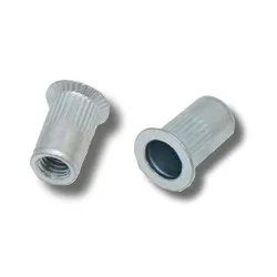 M3 x 9.5 (1.5-2.5) Steel Countersunk Head Round Knurled Body Open Rivet Nuts (Pack of 2,000)