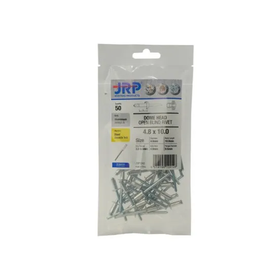 4.0 x 16 Aluminium / Steel Dome Head Rivets (5x Pack of 50) [Bagged]