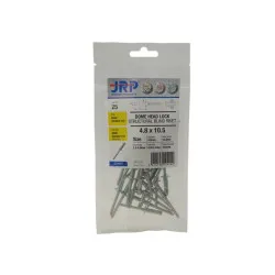 4.8 x 10.5 Steel / Steel Dome Head JRP-LOCK Structural Rivets (5x Pack of 25) [Bagged]