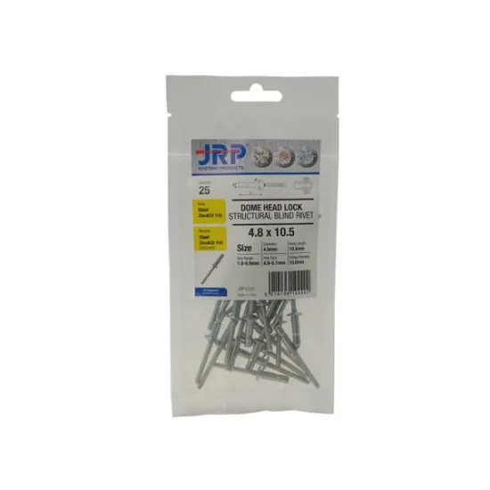 4.8 x 14.5 Steel / Steel Dome Head JRP-LOCK Structural Rivets (5x Pack of 25) [Bagged]