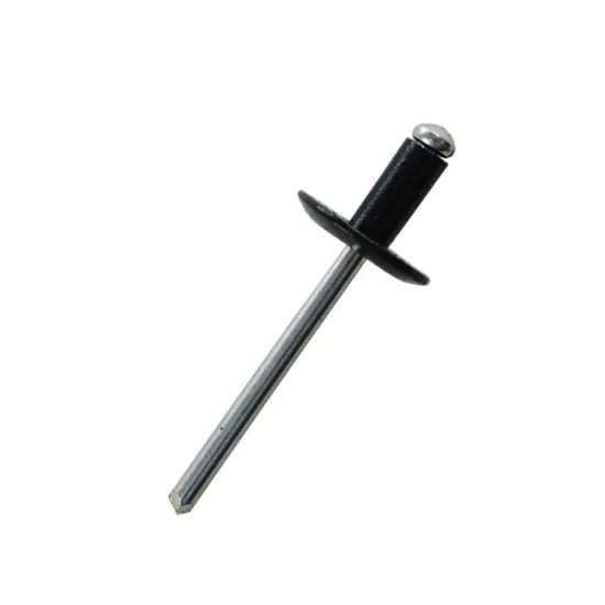4.8 x 20 Aluminium / Steel Large Flange Head Rivets (Pack of 200) [RAL 9005 Black]