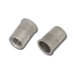M3 x 9 (1.5-1.5) Stainless Steel 316-A4 Reduced Head Round Knurled Body Rivet Nuts (Pack of 2,000)