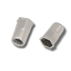 M6 x 16 (1.0-3.0) Stainless Steel 316-A4 Reduced Head Part Hexagon Body Open Rivet Nuts (Pack of 500)