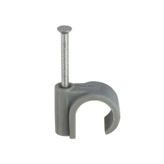 14mm UF Grey Round Cable Clips [Pack of 100]