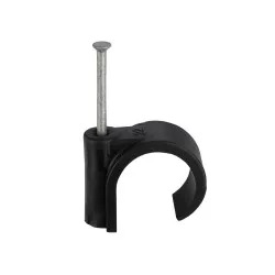 22mm UF Black Masonry Nail Pipe Clips [Pack of 100]