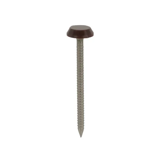 65 x 3.2mm Plastic Headed Nails Mahogany [A4-316 Stainless Steel] (Pack of 100)