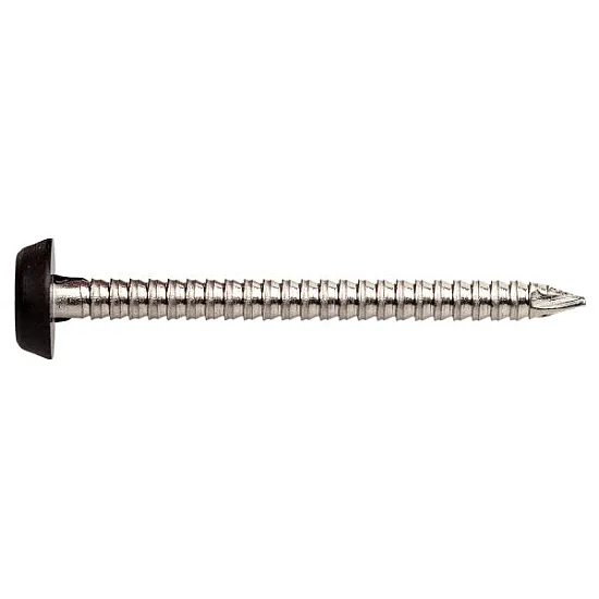 65 x 3.35mm Plastic Headed Nails Black Top [A4-316 Stainless Steel] (Pack of 100)